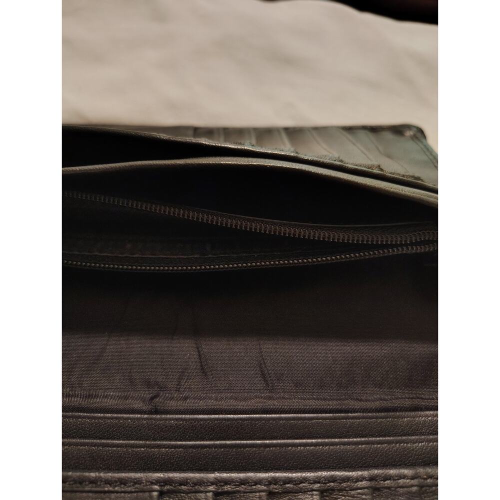 Vintage Coach Wallet Slim Bifold Black Cross-grain Leather Classic Men's Women's - Picture 9 of 15